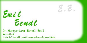 emil bendl business card